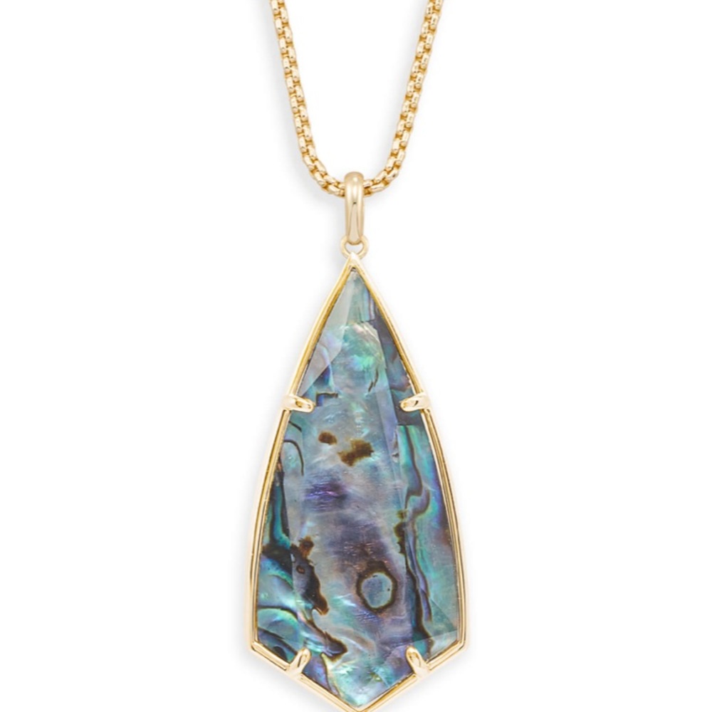 Kendra Scott long Carole necklace in Abalone/Gold